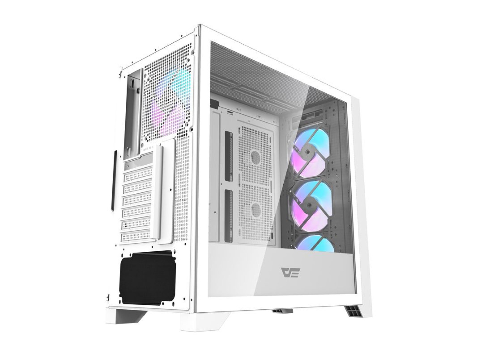 Gabinete de computador Darkflash DRX90 em vidro (branco)