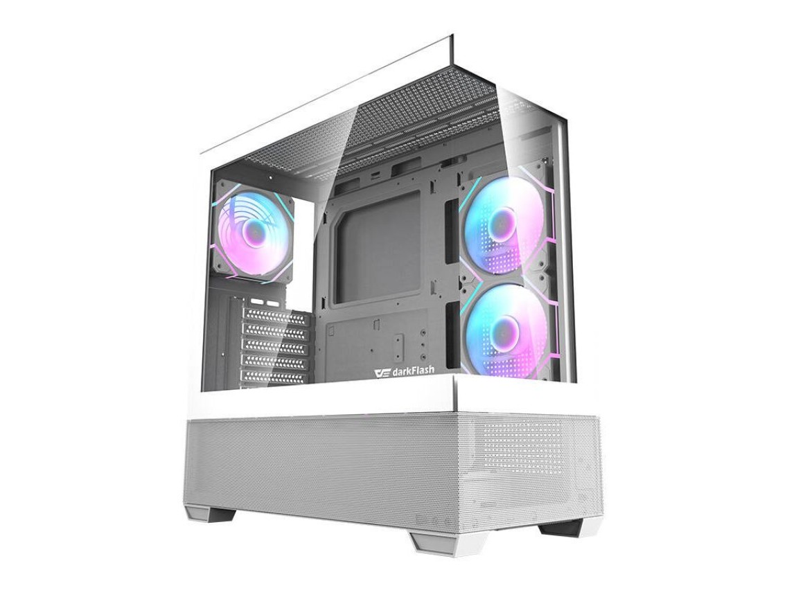 Gabinete para computador Darkflash DS900 AIR (branco) + 6 ventoinhas ARGB