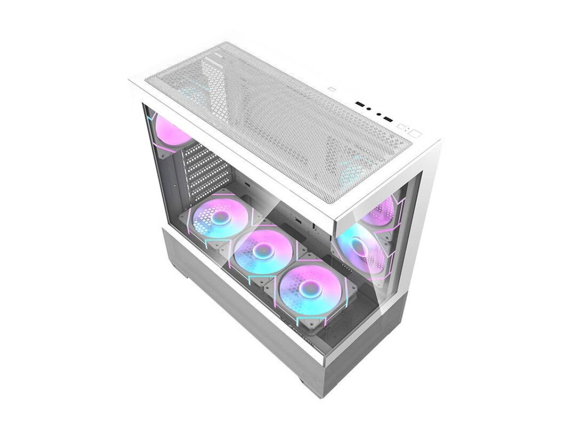 Gabinete para computador Darkflash DS900 AIR (branco) + 6 ventoinhas ARGB