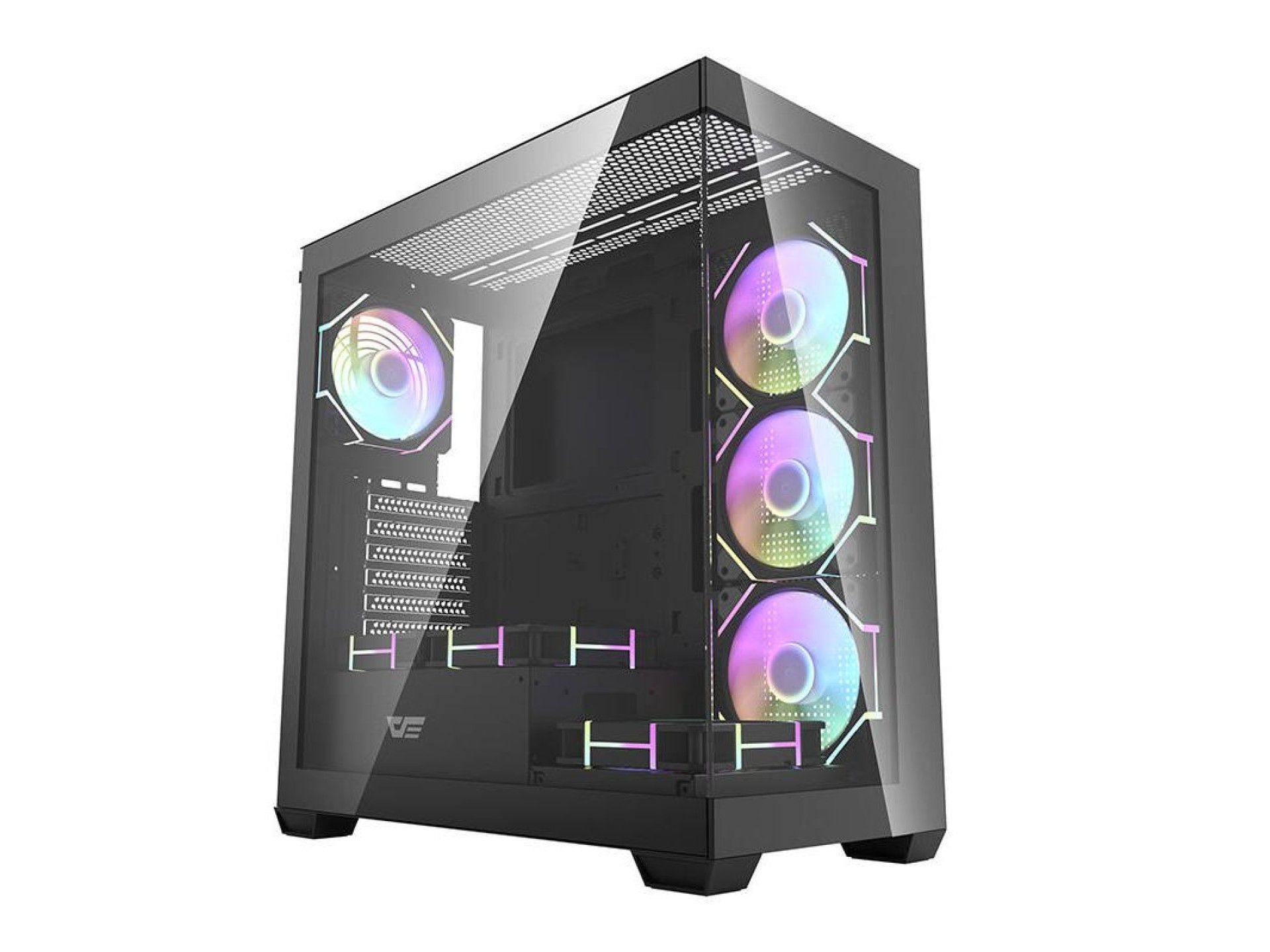 Gabinete Darkflash DS900 (preto) + 7 ventoinhas ARGB