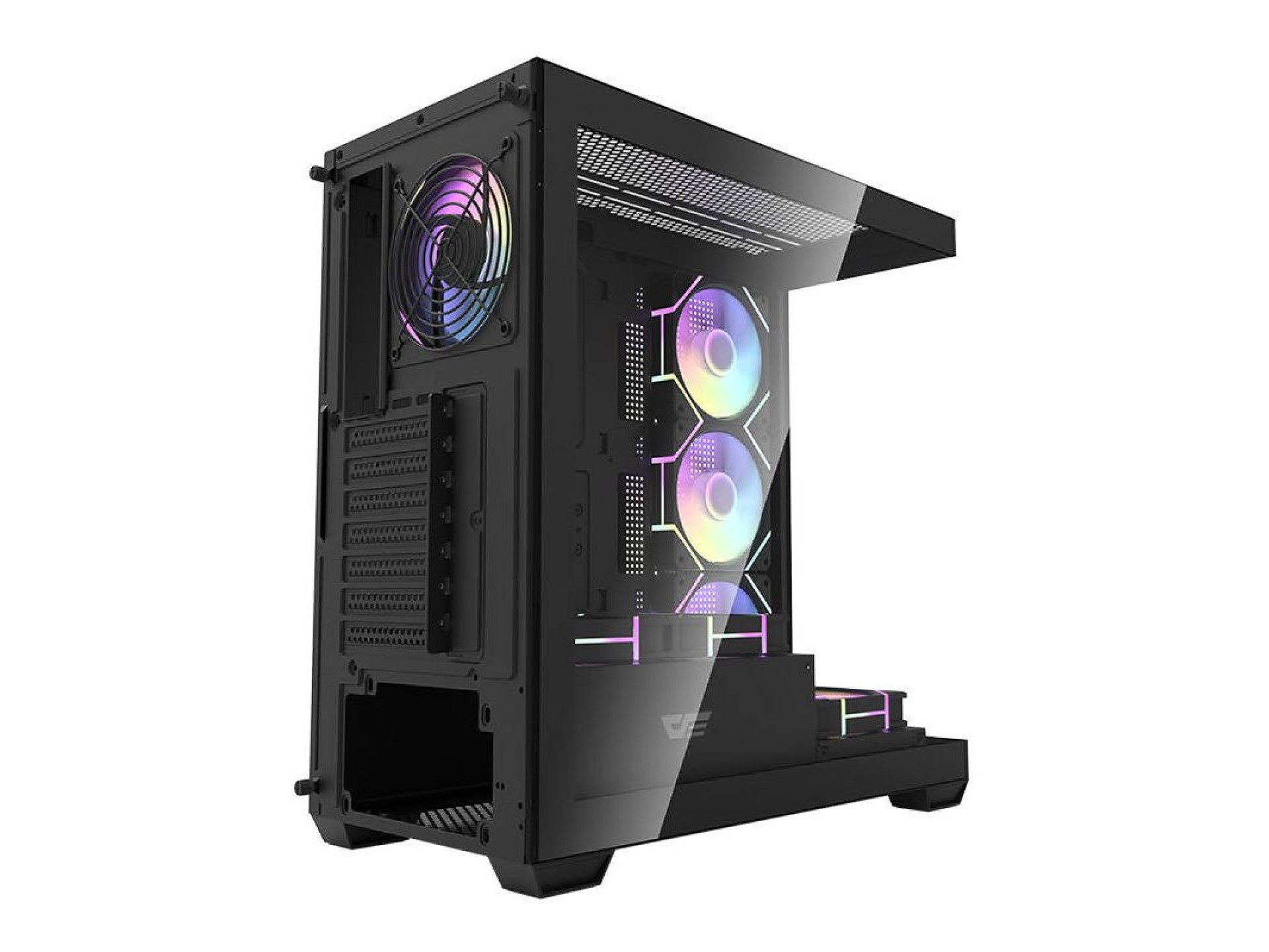 Gabinete Darkflash DS900 (preto) + 7 ventoinhas ARGB