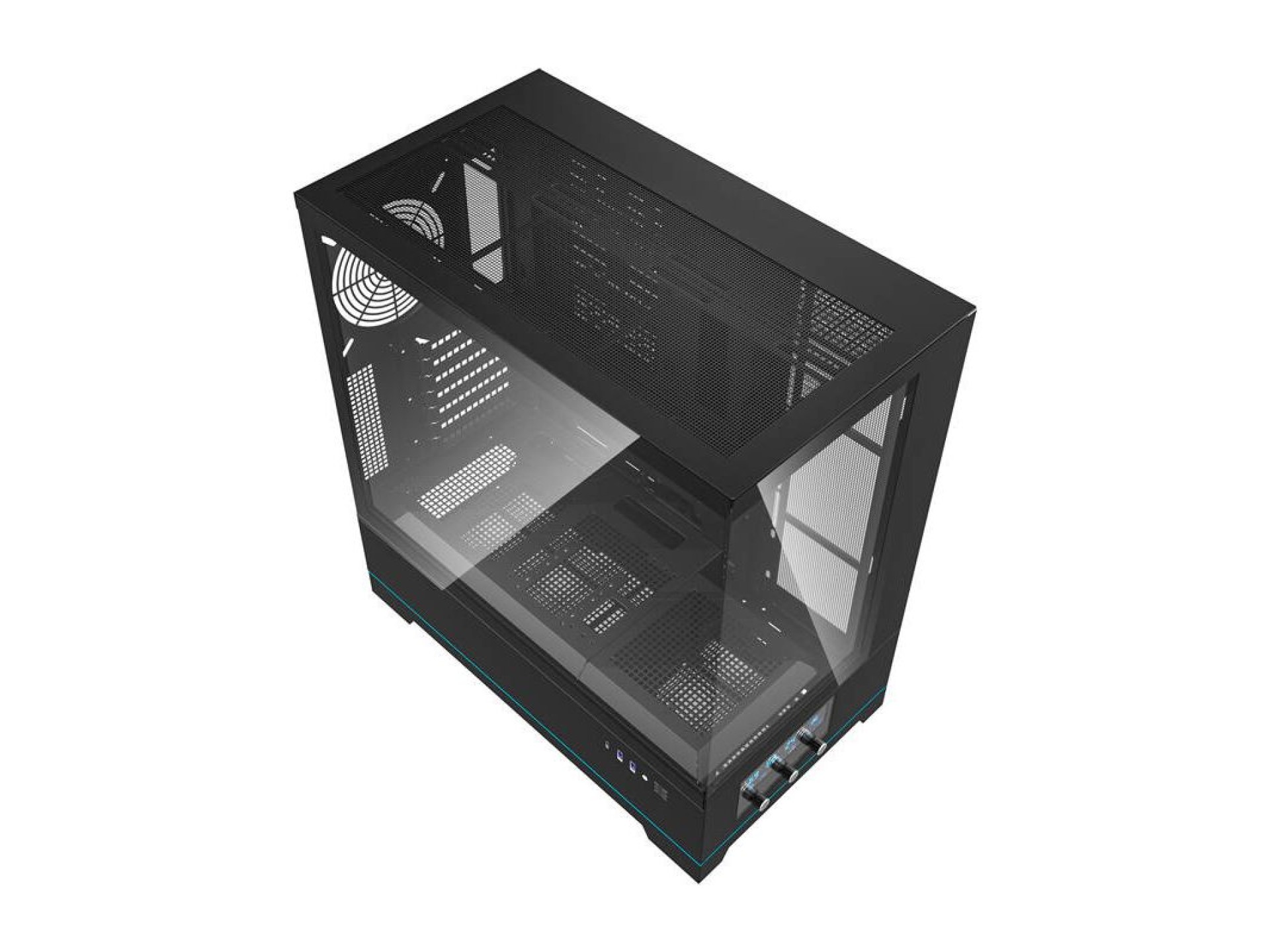Caja de ordenador Darkflash DY451 sin ventiladores (negra)