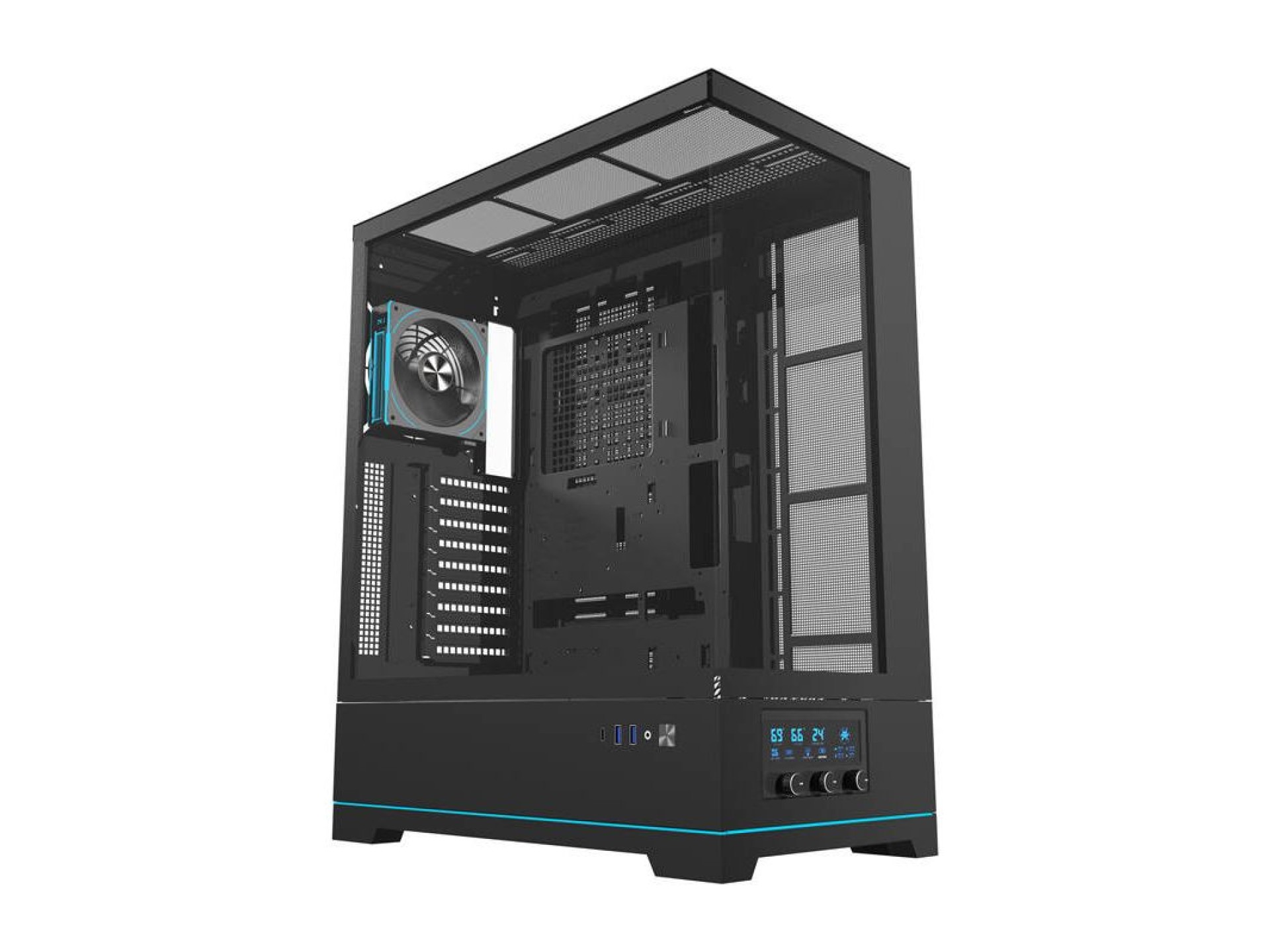 Gabinete para computador Darkflash DY451L PRO (preto) + 1 ventoinha