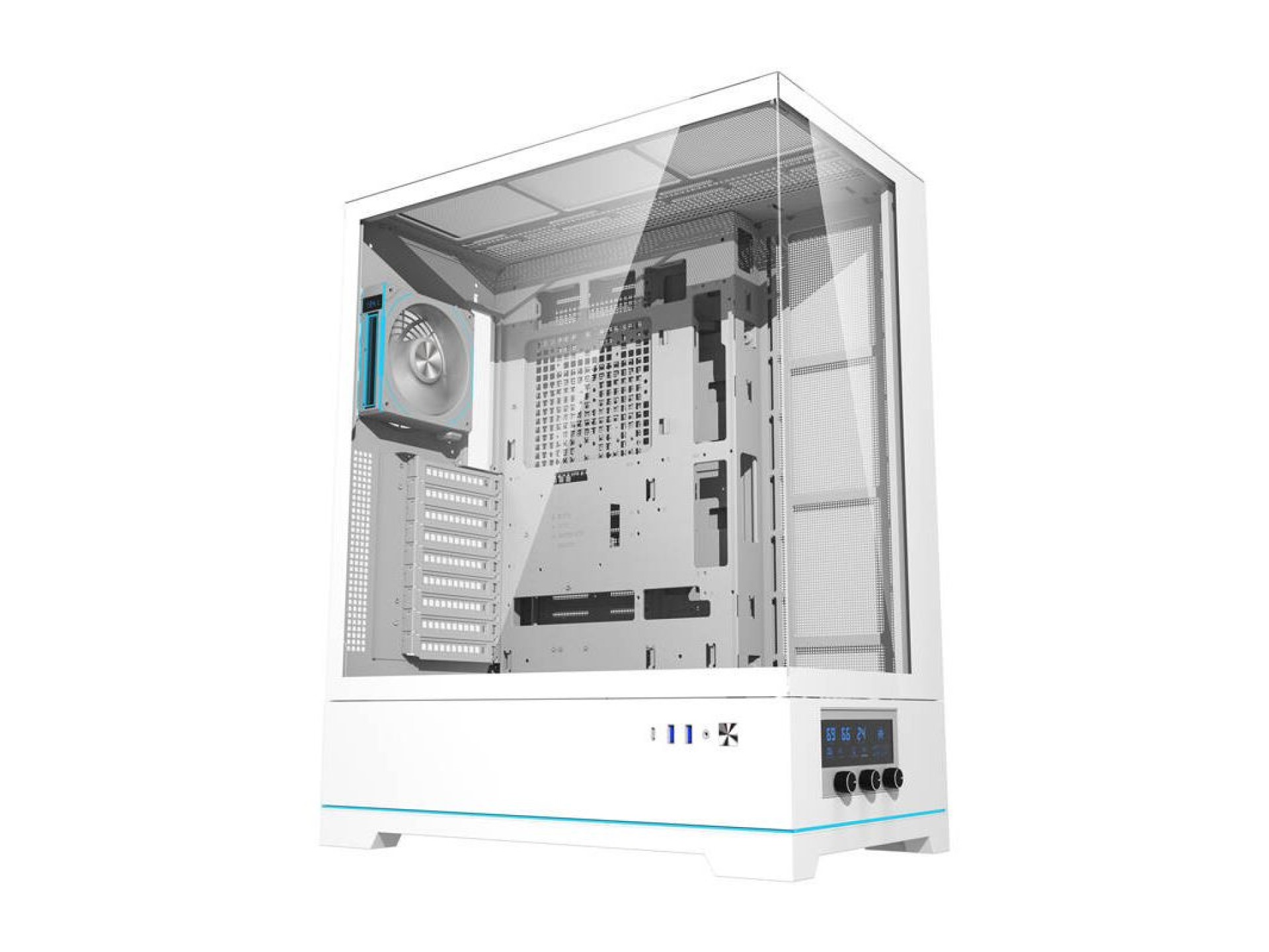 Gabinete para computador Darkflash DY451L PRO (branco) + 1 ventoinha