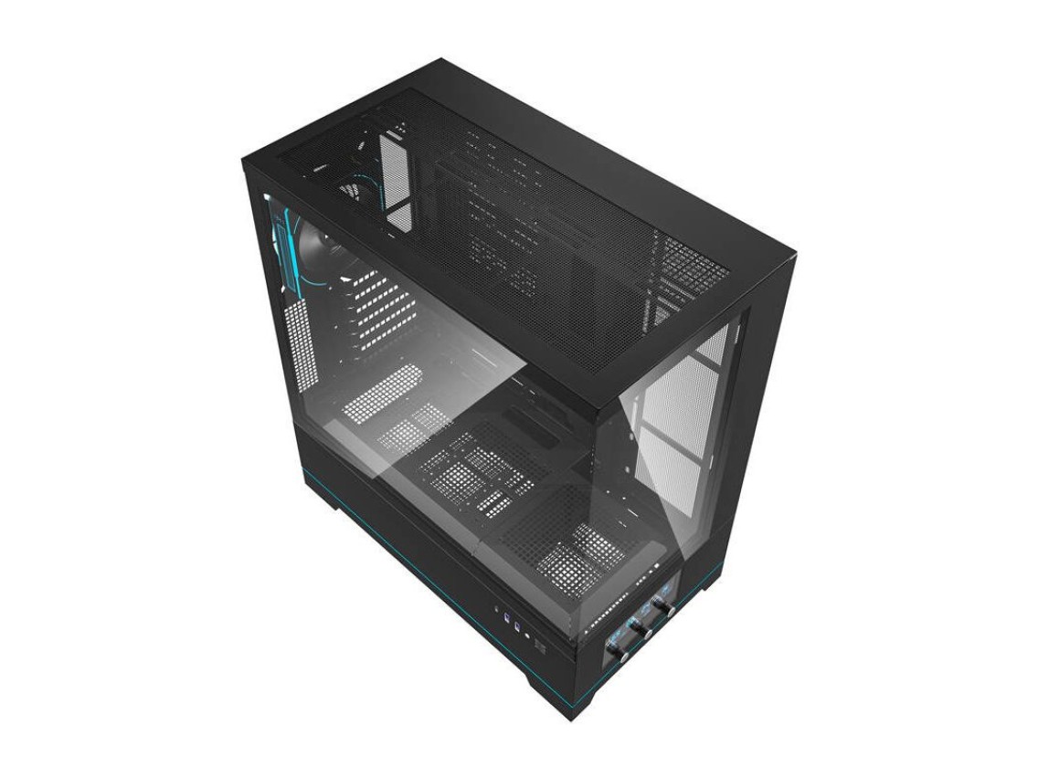 Gabinete para computador Darkflash DY451 PRO (preto) + 1 ventoinha