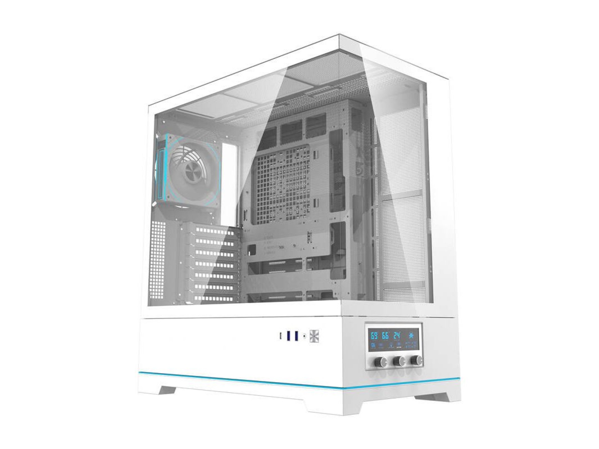 Gabinete para computador Darkflash DY451 PRO (branco) + 1 ventoinha