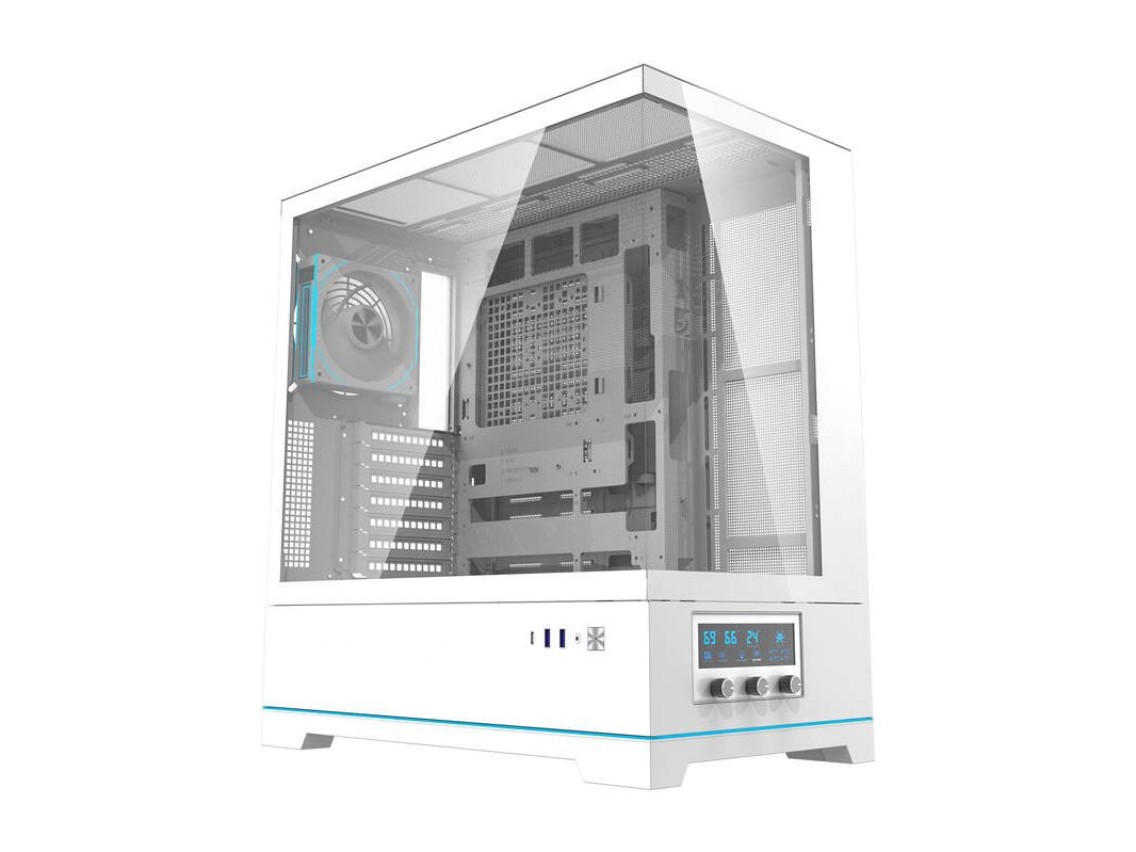 Gabinete para computador Darkflash DY451 PRO (branco) + 1 ventoinha