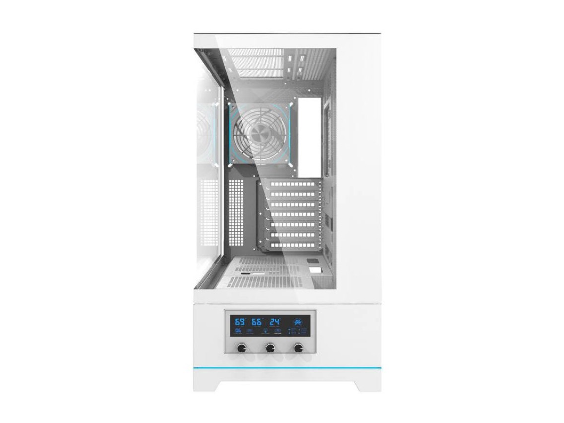Gabinete para computador Darkflash DY451 PRO (branco) + 1 ventoinha