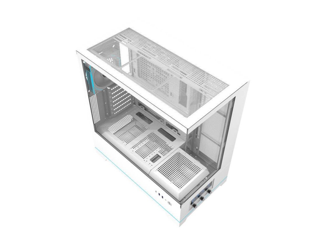 Gabinete para computador Darkflash DY451 PRO (branco) + 1 ventoinha