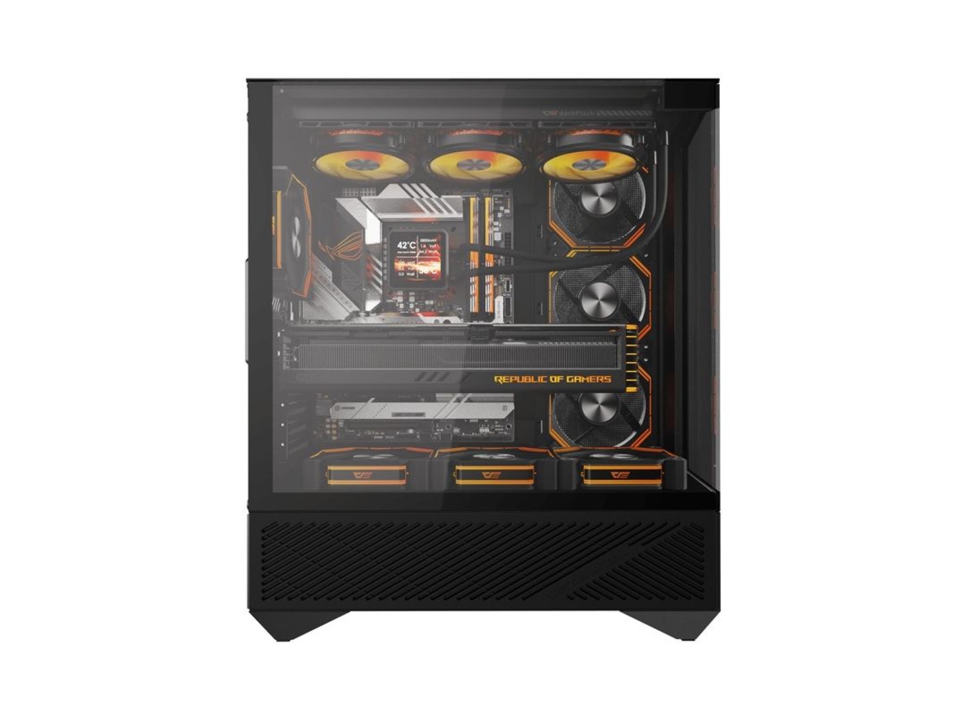 Gabinete Darkflash DY460 (Preto) + 4 ventoinhas ARGB