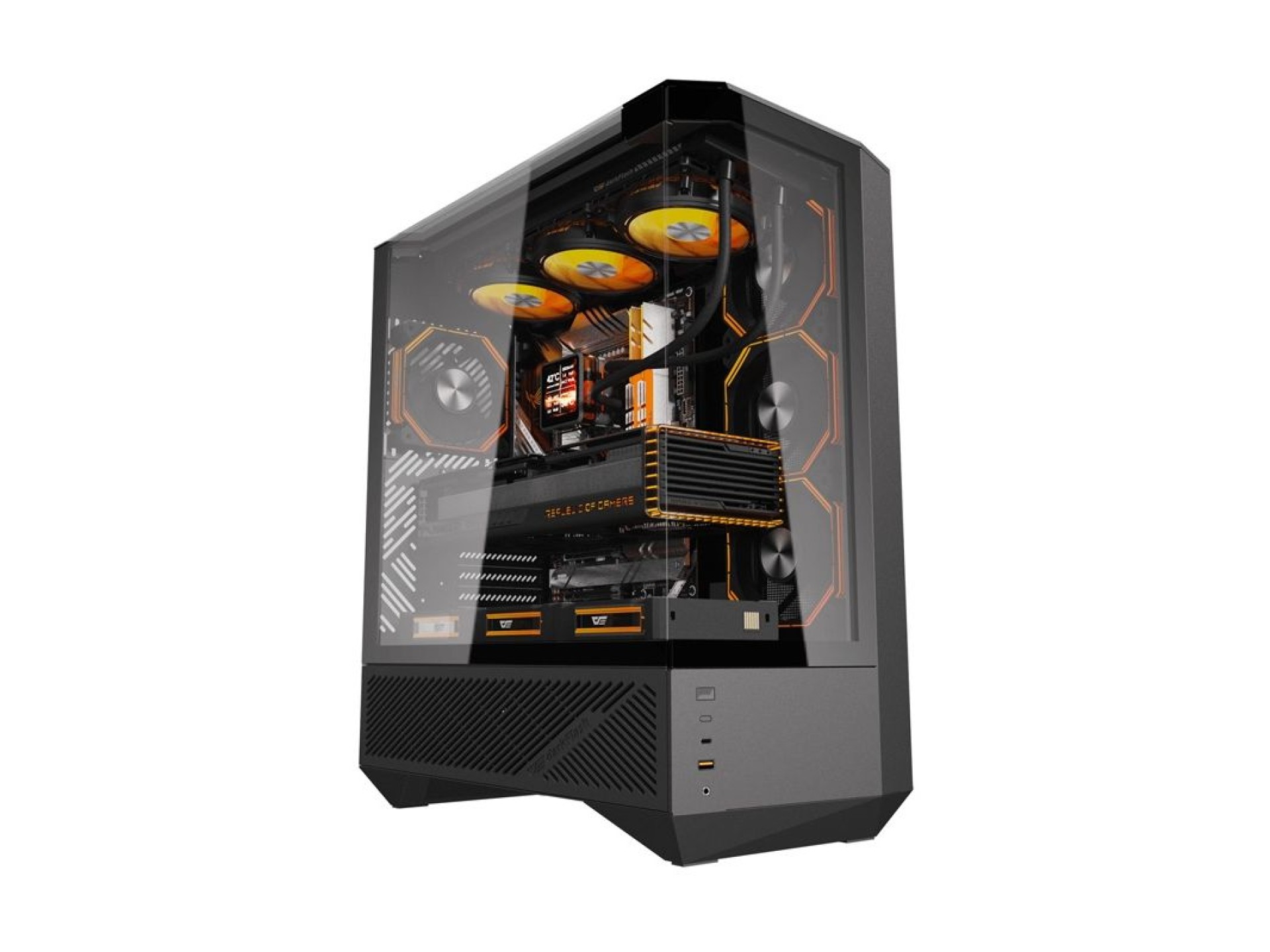 Gabinete Darkflash DY460 (Preto) + 4 ventoinhas ARGB