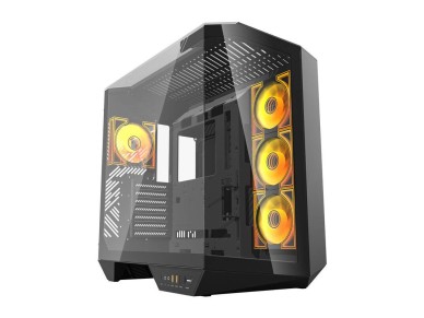 Gabinete para computador Darkflash DY470 (preto) + 4 ventoinhas