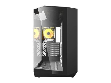 Gabinete para computador Darkflash DY470 (preto) + 4 ventoinhas