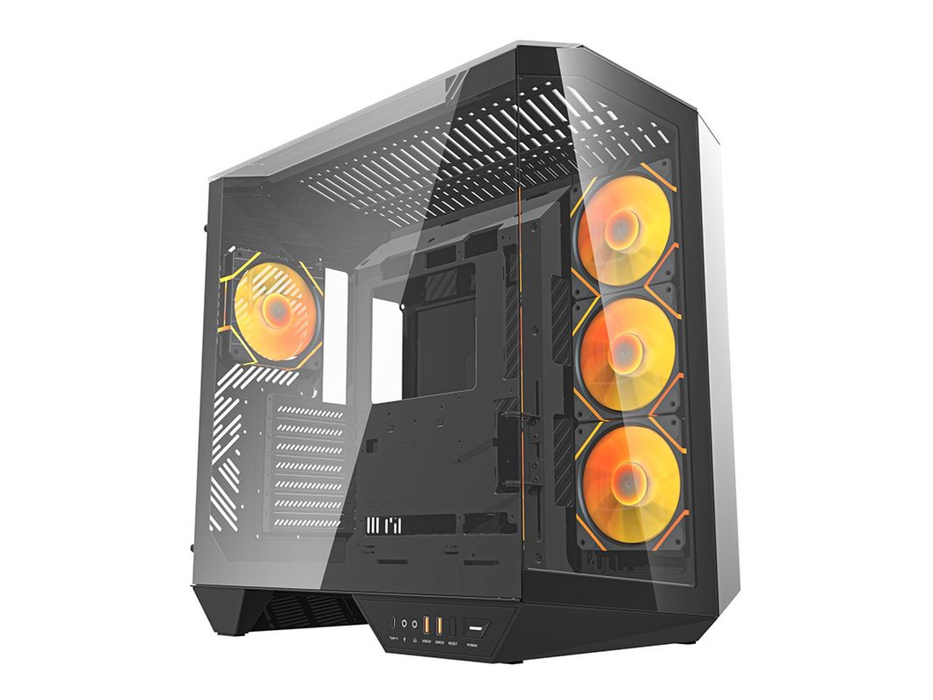 Darkflash DY470 computer case (black) + 4 fans + GPU bracket