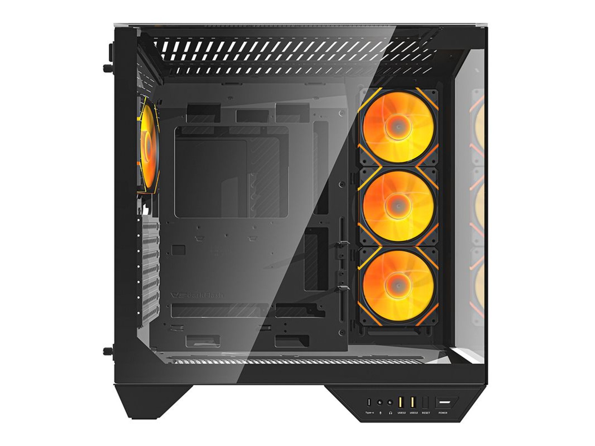 Darkflash DY470 computer case (black) + 4 fans + GPU bracket