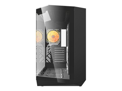 Gabinete Darkflash DY470 (preto) + 4 ventoinhas + suporte para placa de v�deo
