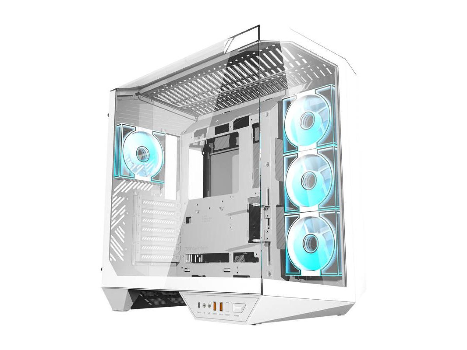 Gabinete para computador Darkflash DY470 (branco) + 4 ventoinhas