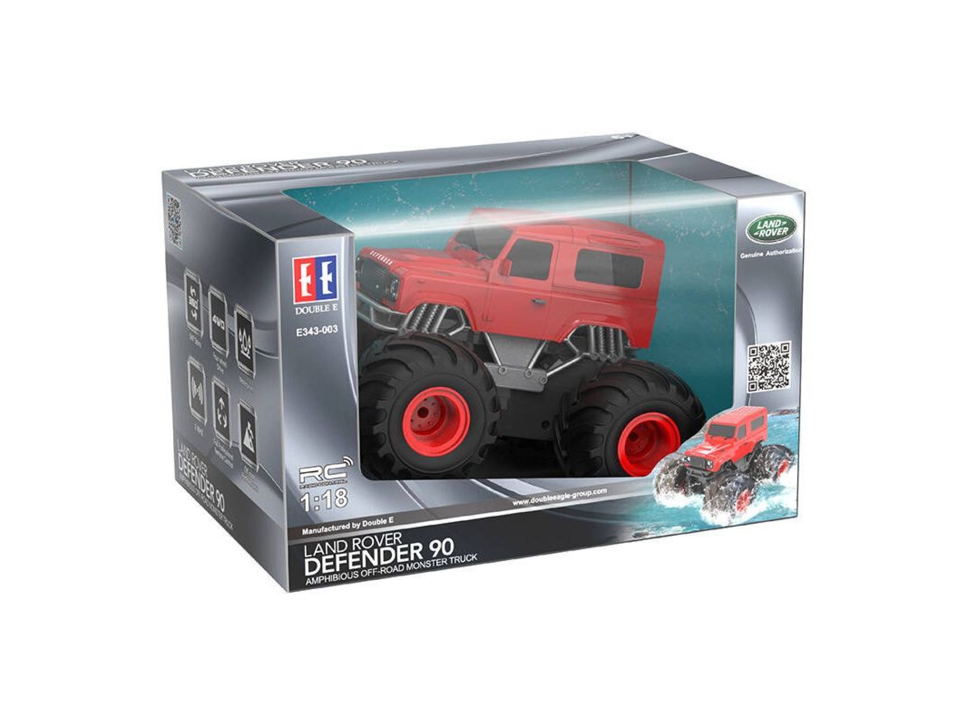 Coche teledirigido Double Eagle (rojo) Land Rover (Anfibio) E343-003