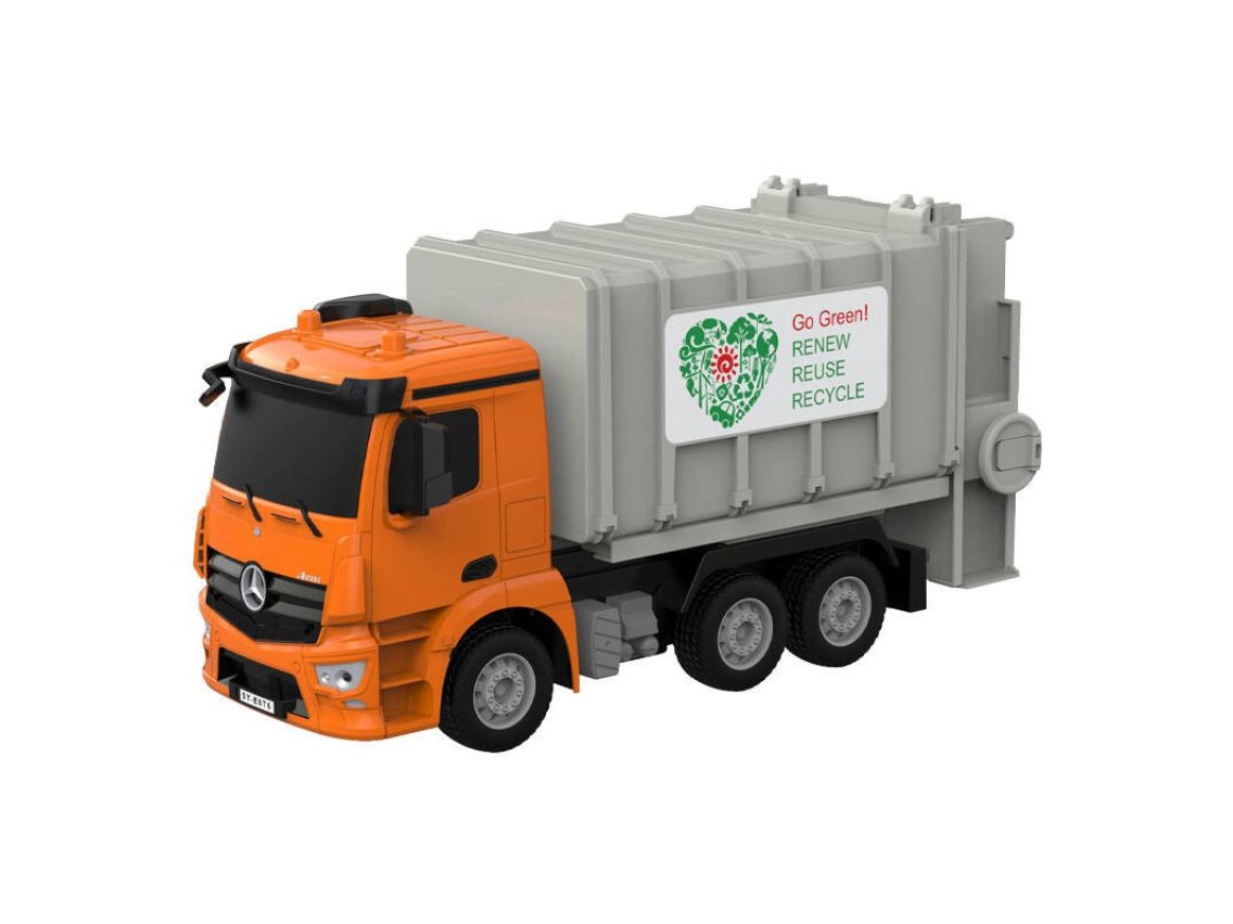 Remote control RC garbage truck 1:26 Double Eagle ( orange) Mercedes-Benz Antos E676-003