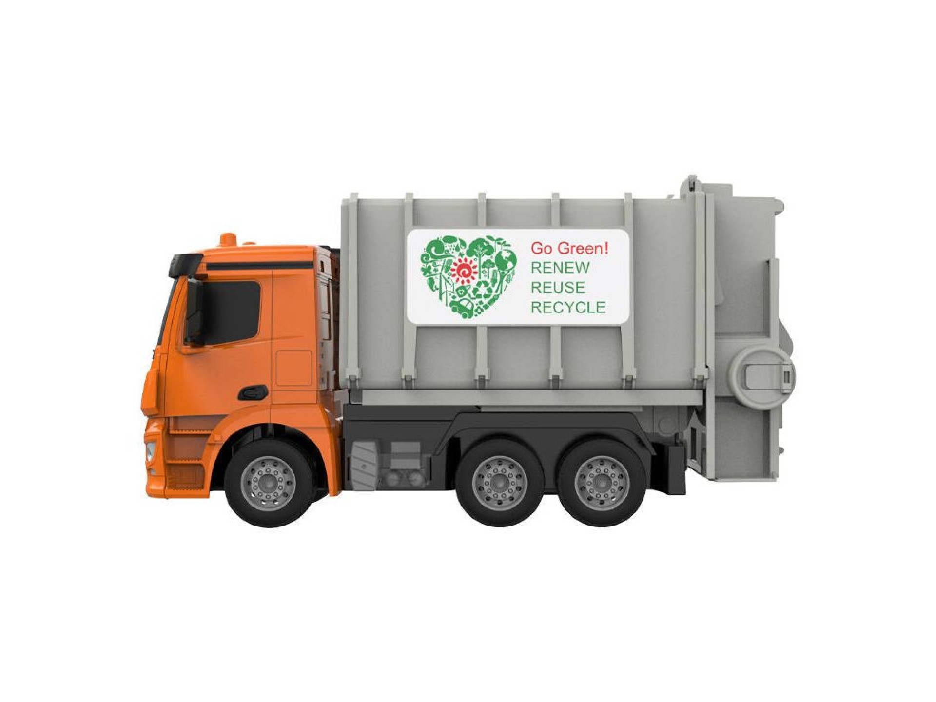 Remote control RC garbage truck 1:26 Double Eagle ( orange) Mercedes-Benz Antos E676-003