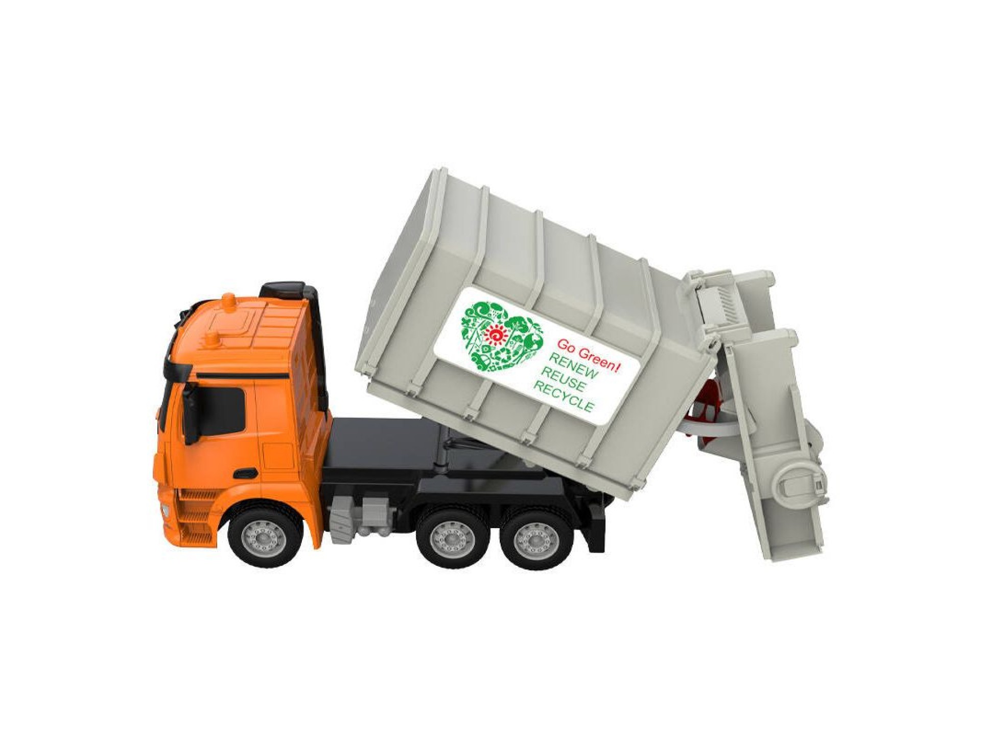 Remote control RC garbage truck 1:26 Double Eagle ( orange) Mercedes-Benz Antos E676-003
