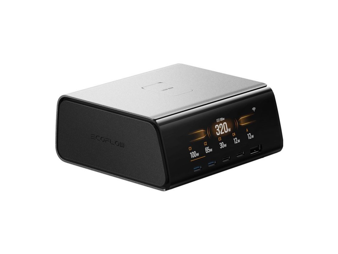 Estación de acoplamiento EcoFlow RAPID Pro de 320 W, 4 puertos USB-C, 1 puerto USB-A, GaN