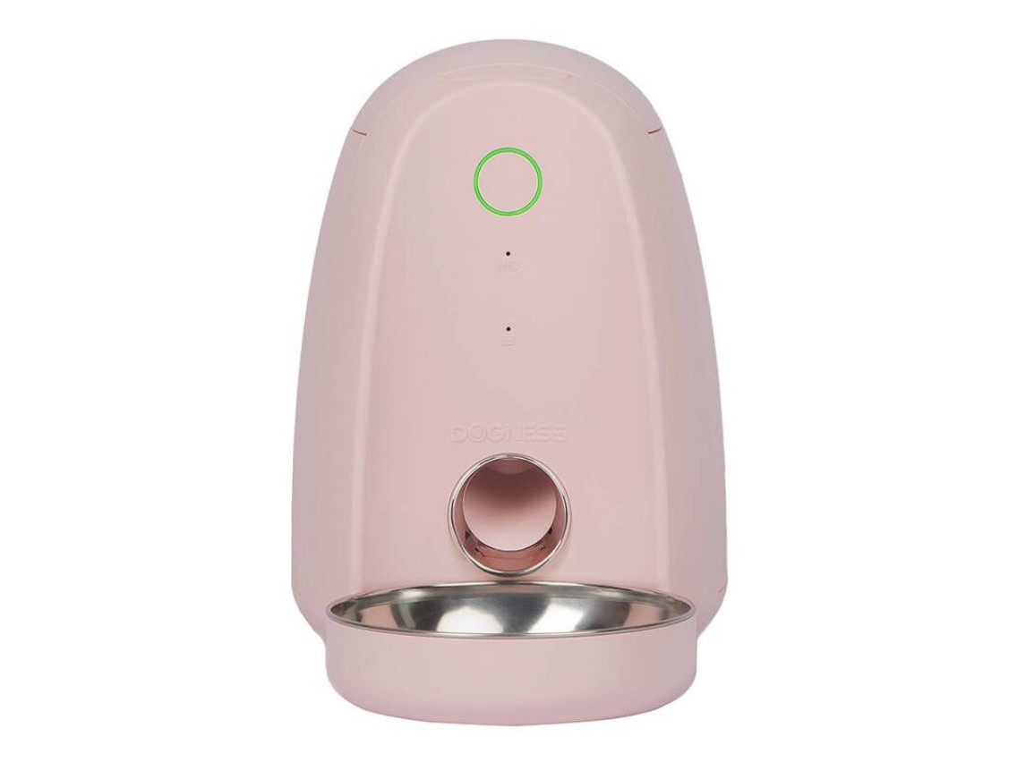 Dispensador de alimentos inteligente com tigela de pl�stico WIFI mini Dogness (rosa))