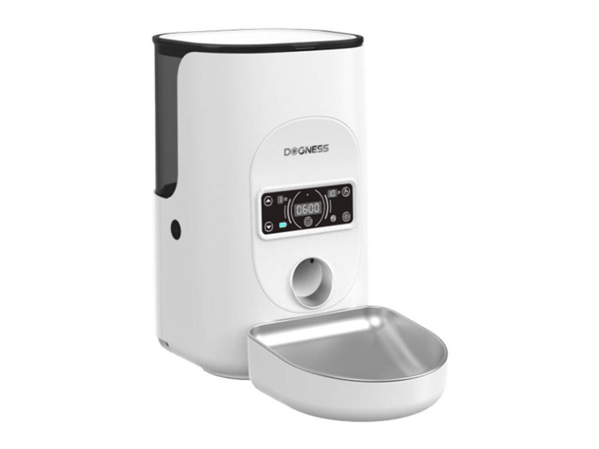 Distribuidor de alimentos inteligente Dogness F17 4L com tigela de aço inoxidável (branco)