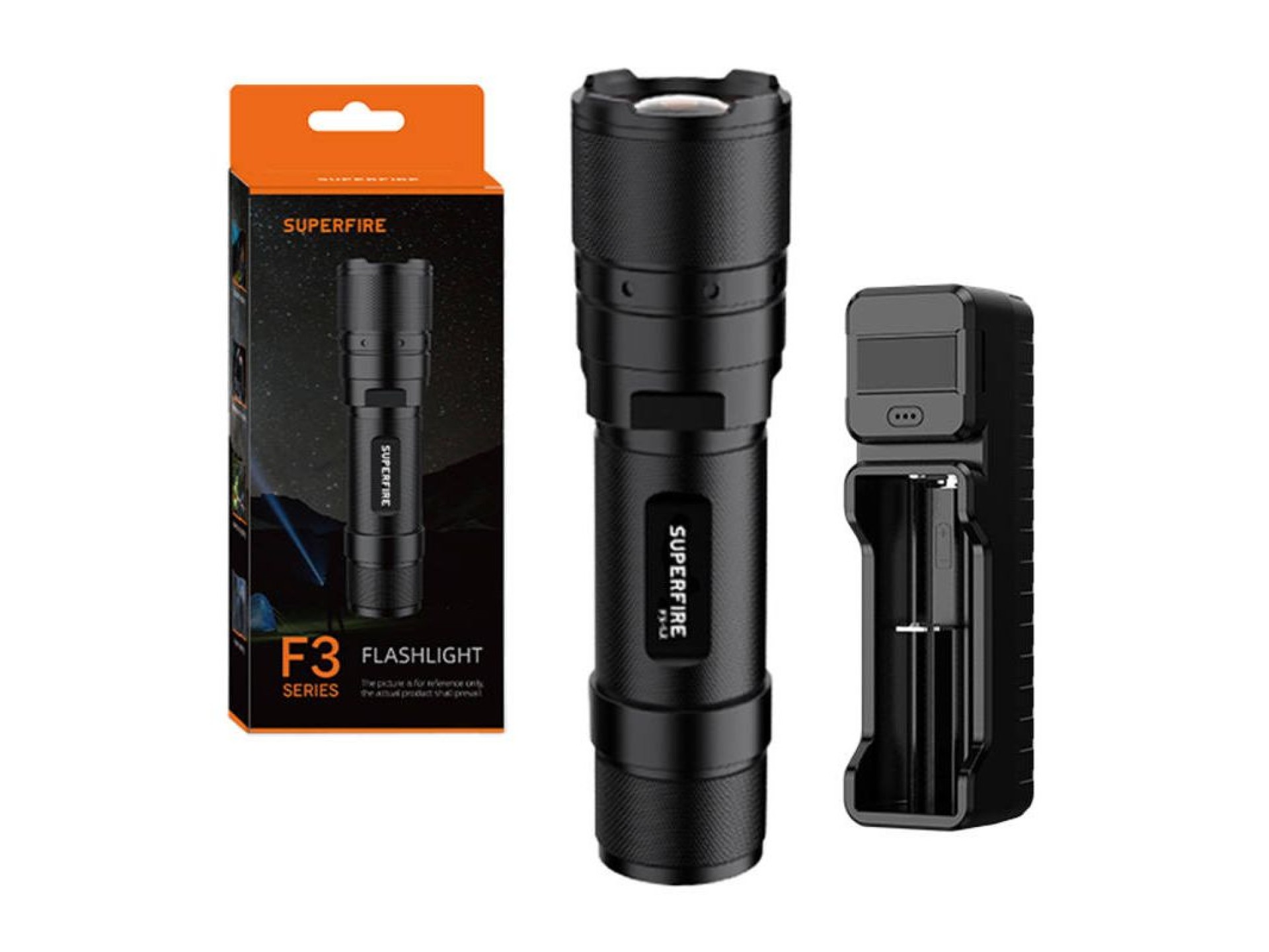 Lanterna Superfire F3-L2 – 570lm, 260m, 5 modos, função zoom