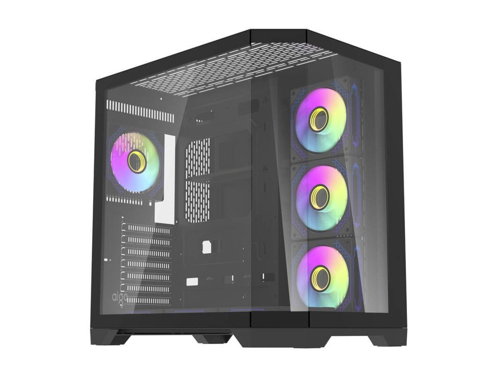 Gabinete para computador Darflash FT418 PRO + 7 ventoinhas aRGB (preto)