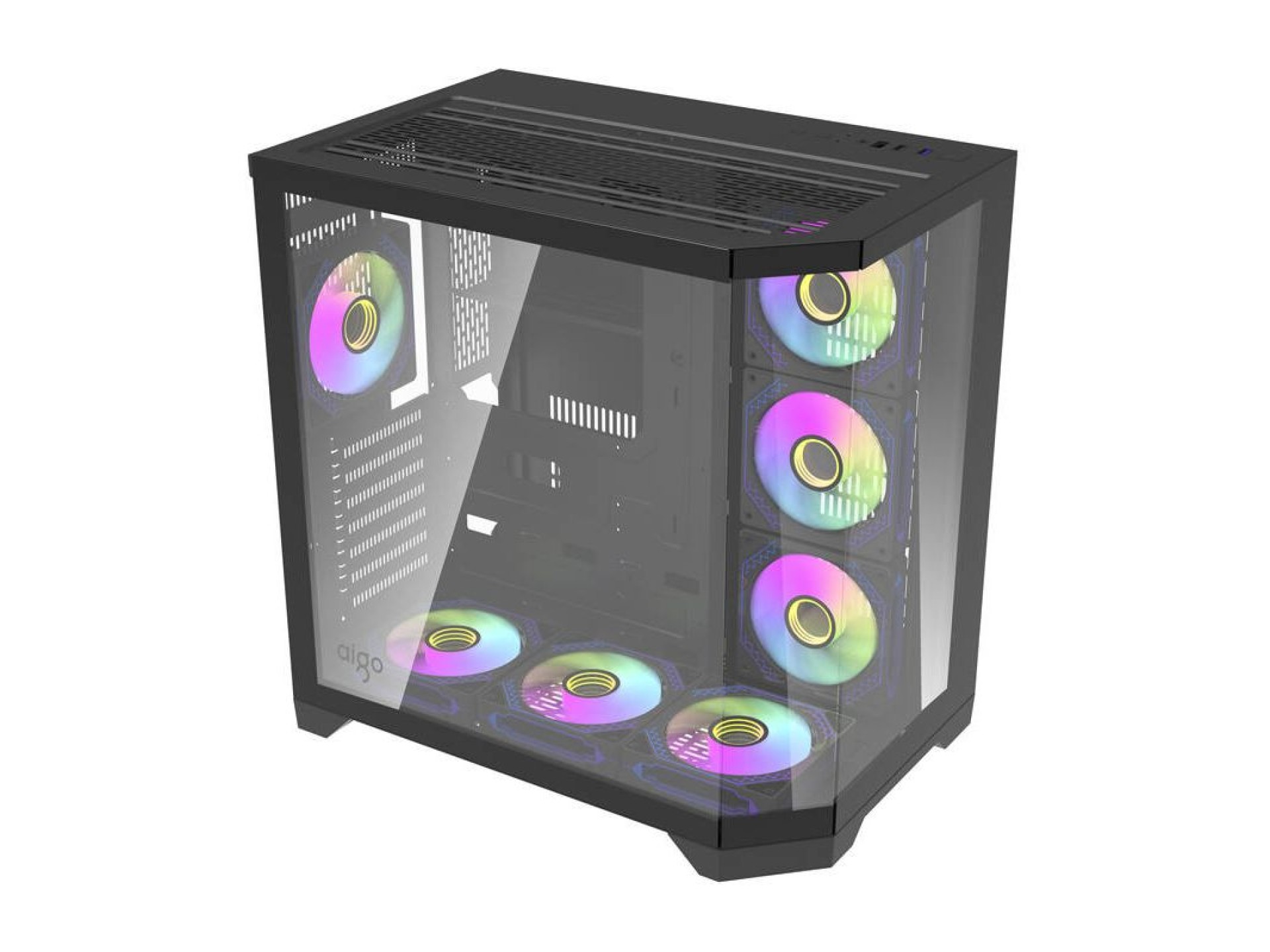 Gabinete para computador Darflash FT418 PRO + 7 ventoinhas aRGB (preto)