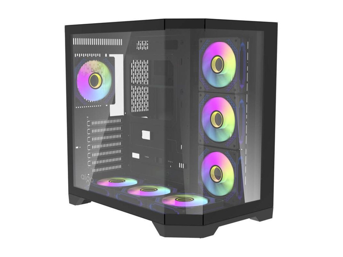Gabinete para computador Darflash FT418 PRO + 7 ventoinhas aRGB (preto)