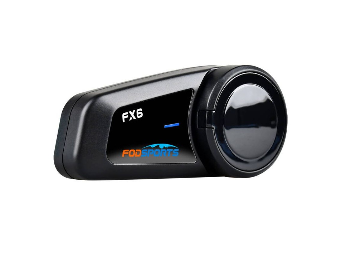 Intercomunicador para motocicleta Fodsports FX6 (paquete de dos) (negro)