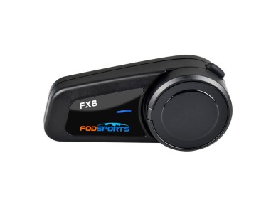 Intercomunicador para motocicleta Fodsports FX6 (paquete de dos) (negro)