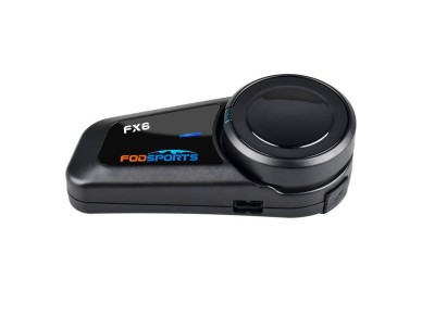 Intercomunicador para motocicleta Fodsports FX6 (paquete de dos) (negro)