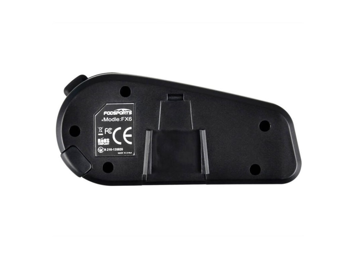 Intercomunicador para motocicleta Fodsports FX6 (paquete de dos) (negro)