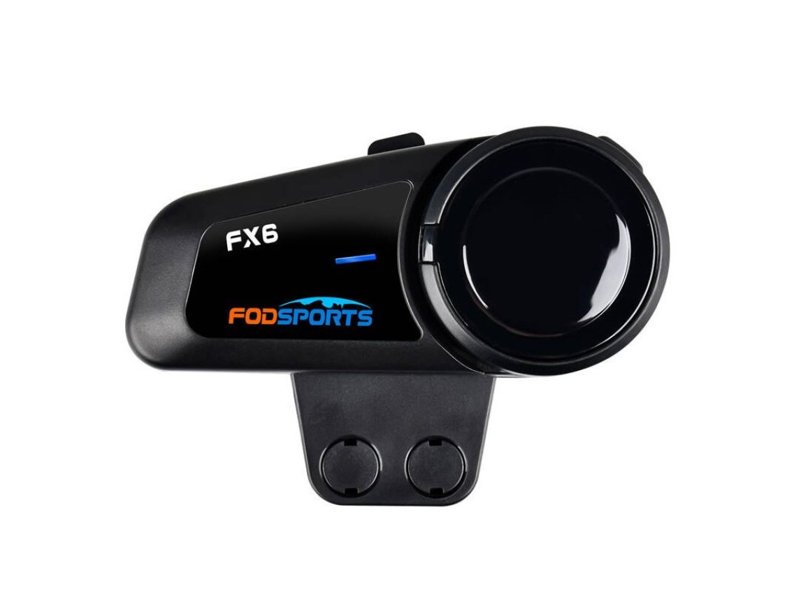 Intercomunicador para motocicleta Fodsports FX6 (paquete de dos) (negro)
