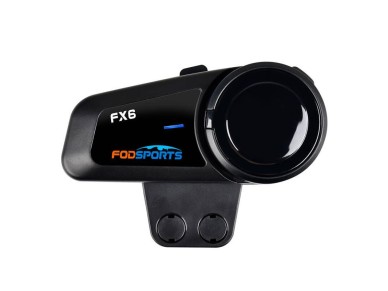 Intercomunicador para motocicleta Fodsports FX6 (paquete de dos) (negro)