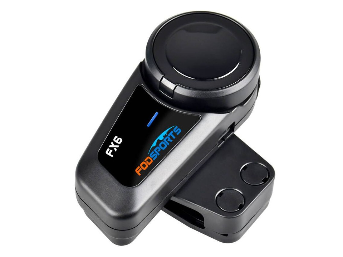 Intercomunicador para motocicleta Fodsports FX6 (paquete de dos) (negro)
