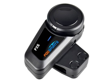 Intercomunicador para motocicleta Fodsports FX6 (paquete de dos) (negro)