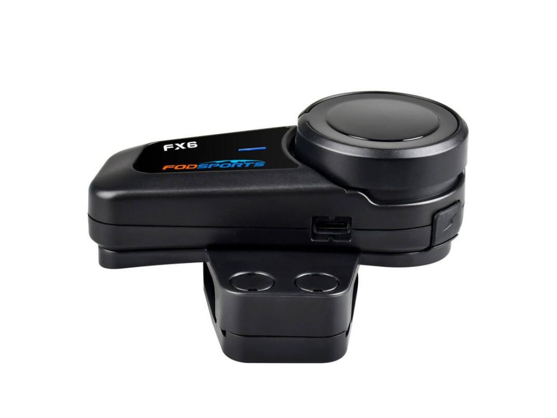 Intercomunicador para motocicleta Fodsports FX6 (paquete de dos) (negro)