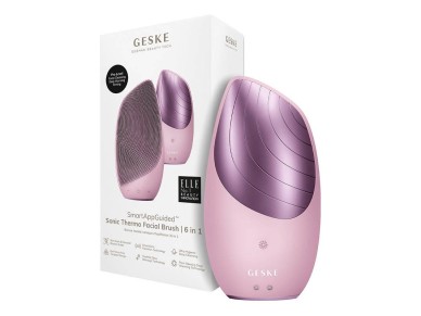 Escova Facial Sonic Thermo 6 em 1 Geske com APP (rosa)