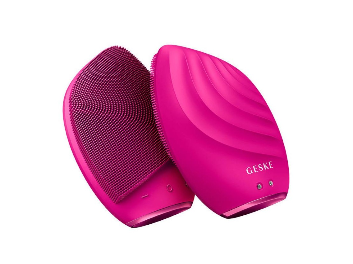 Escova Sônica de Limpeza Facial 4 em 1 Geske com APP (magenta)
