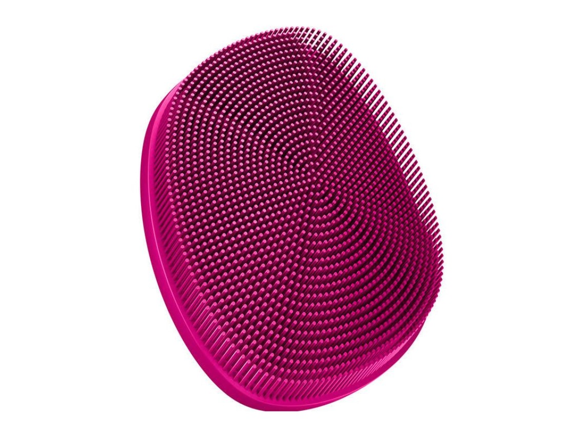 Cepillo de limpieza facial 4 en 1 Geske con aplicación (magenta)