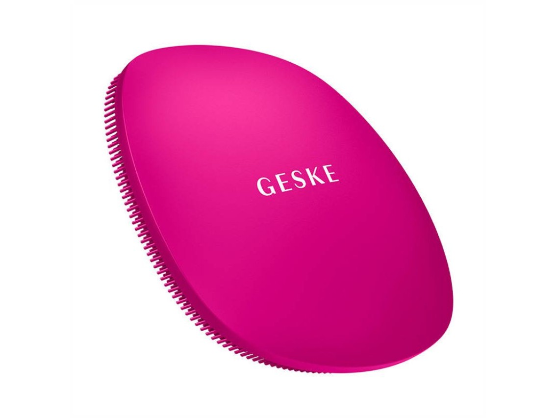 Cepillo de limpieza facial 4 en 1 Geske con aplicación (magenta)