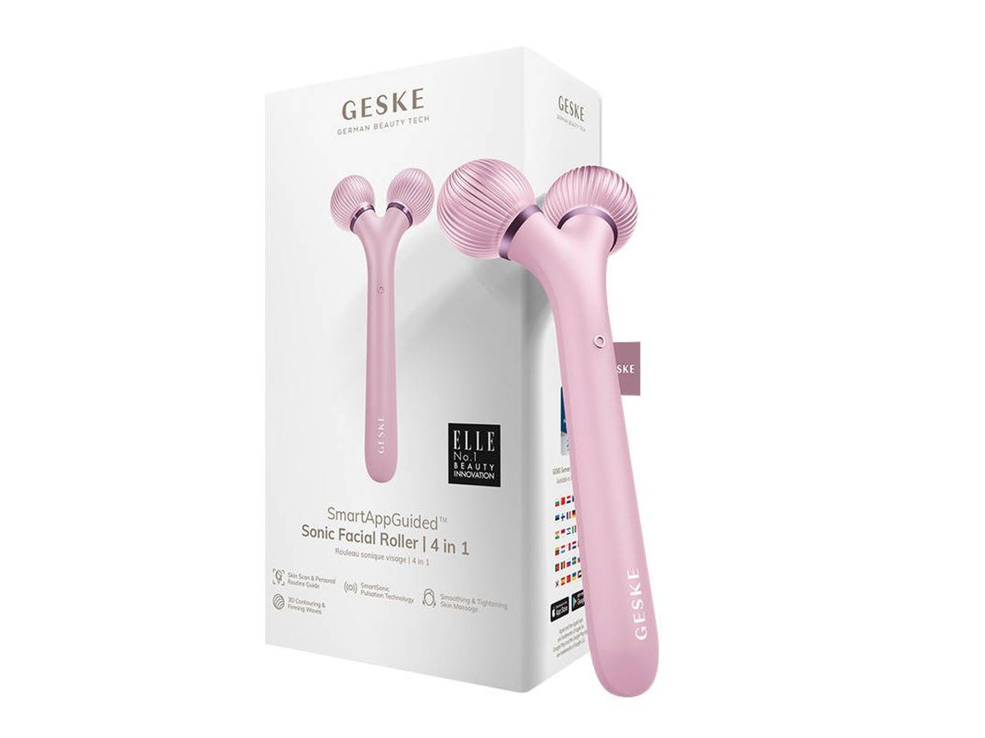 Sonic Facial Roller 4 em 1 Geske com APP (rosa)