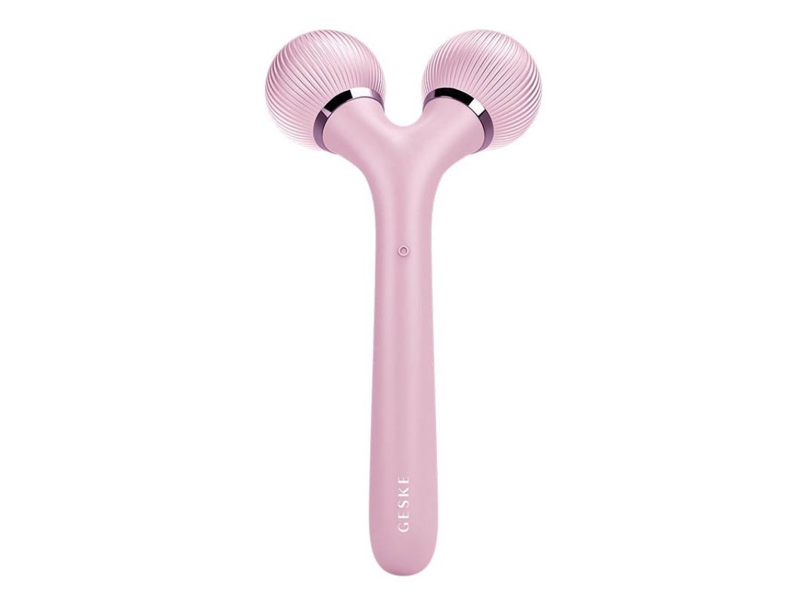 Rodillo s�nico facial y corporal 4 en 1 Geske con aplicaci�n (rosa)