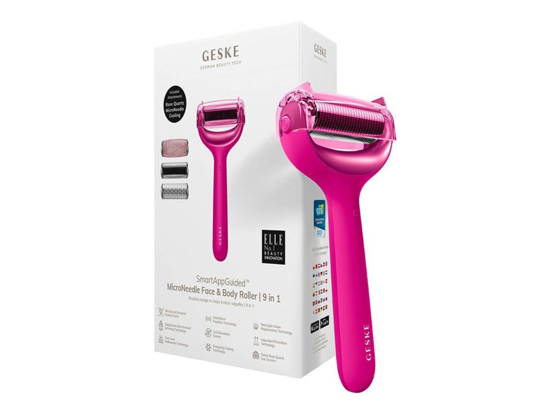 MicroNeedle Face&Body Roller 9in1 Geske with APP (magenta)