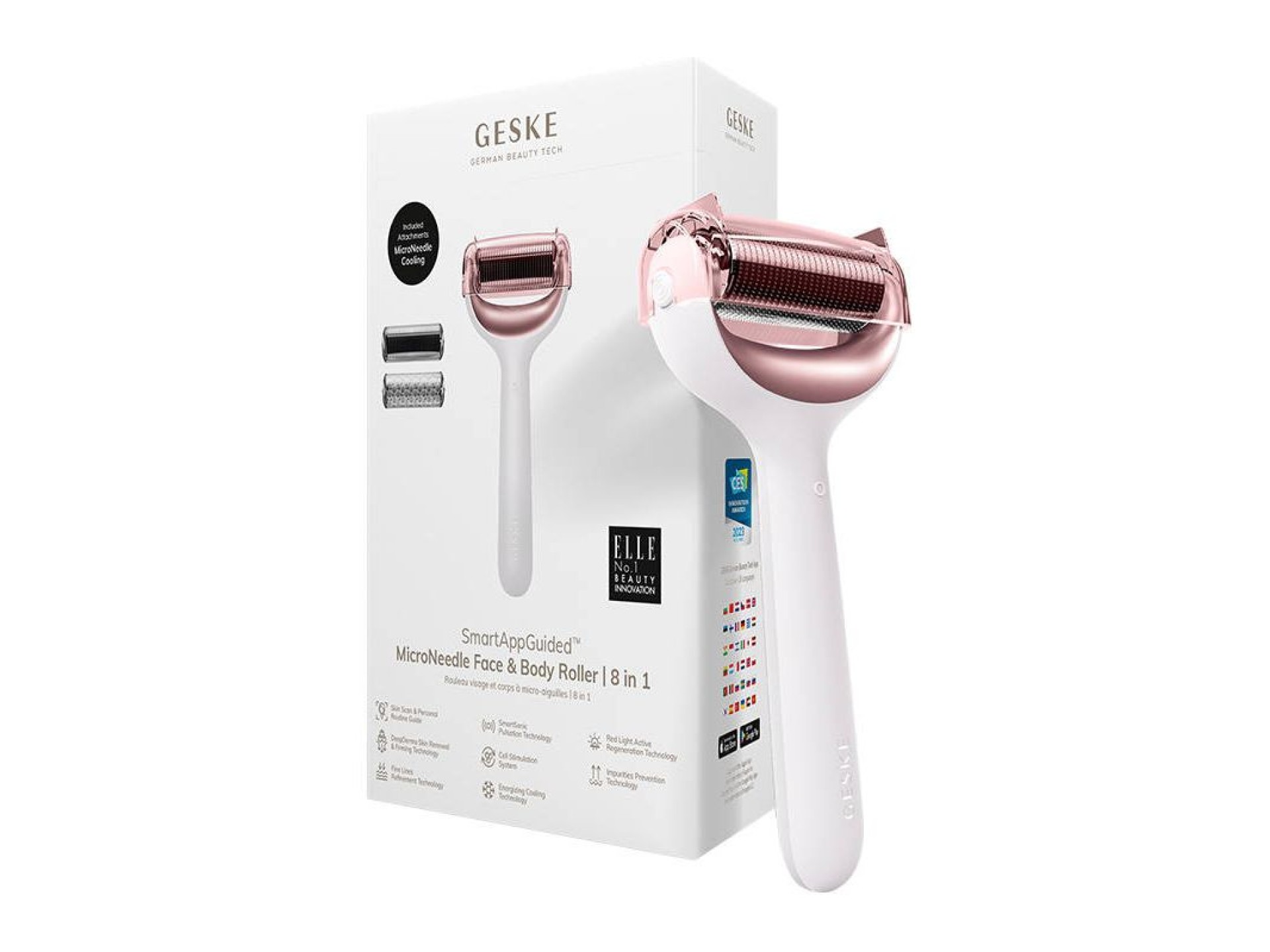 Micro Needle Face&Body Roller 8in1 Geske with APP (starlight)