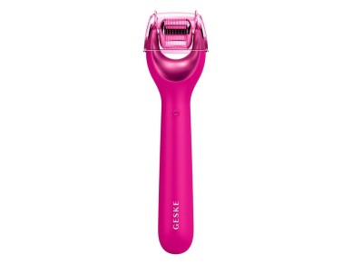 Rodillo facial de microagujas 9 en 1 Geske con aplicaci�n (magenta)